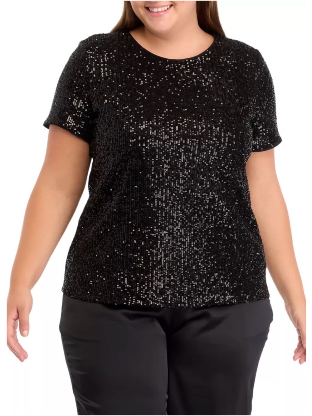 The Limited Black Sequin Short Sleeve Tee